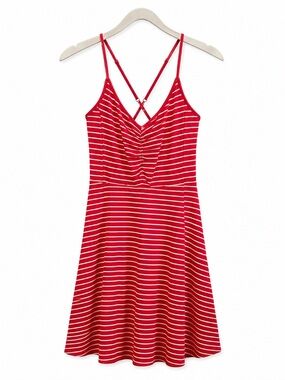 Maurices Red and White Striped Sundress